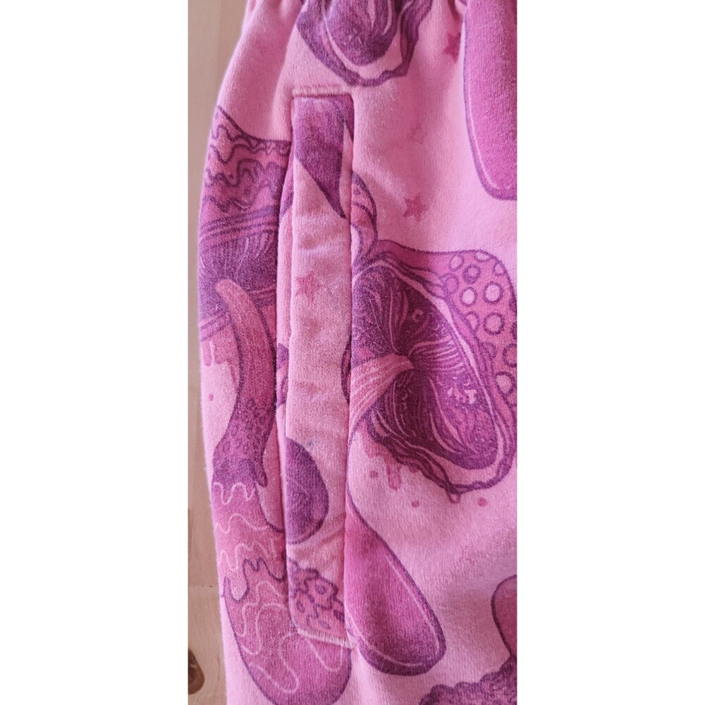 Vintage Mushroom Sweatpants Size SM Pink Hippie Festival Fairy Boho - Picture 10 of 11